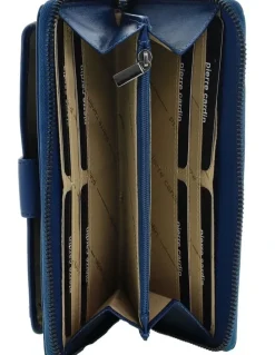 PIERRE CARDIN Pierre Cardin Zip Around Leather Wristlet Wallet in Navy