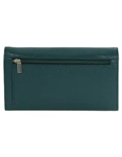 PIERRE CARDIN Rustic Leather Wallet in Green