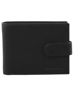 PIERRE CARDIN Rustic Leather Wallet in Chestnut in Black