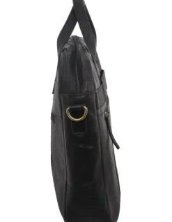 PIERRE CARDIN Rustic Leather Toiletry Bag in Cognac