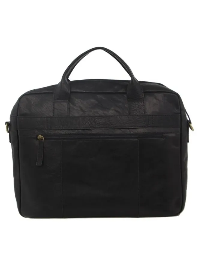 PIERRE CARDIN Rustic Leather Toiletry Bag in Cognac