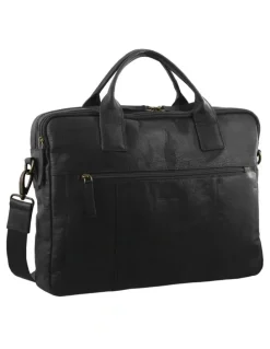 PIERRE CARDIN Rustic Leather Toiletry Bag in Cognac