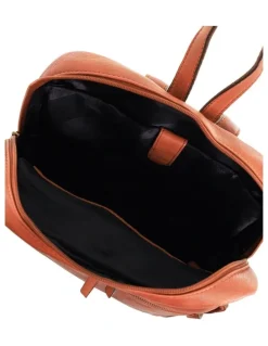 PIERRE CARDIN Vintage Leather Laptop Backpack in Cognac