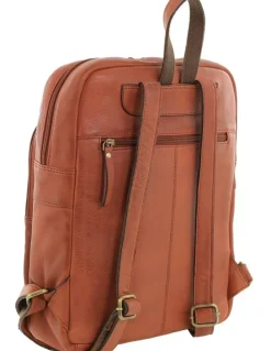 PIERRE CARDIN Vintage Leather Laptop Backpack in Cognac