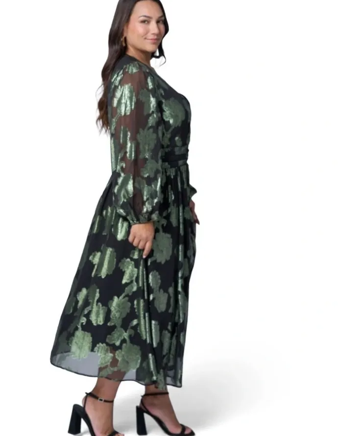 Pink Dusk by Curve Project Secrets Metallic Maxi Dress
