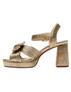Pink Inc Sherbet Sandals in Gold Pleat