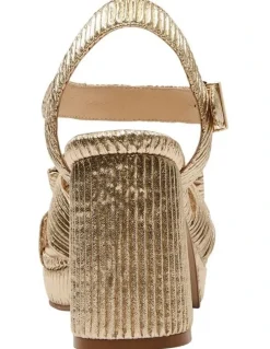 Pink Inc Sherbet Sandals in Gold Pleat