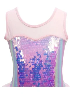 Pink Poppy Mermaid Dress With Tail in Pink