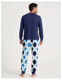 PJ Club Cosy Knit Pyjama Set in Poppaccino Print