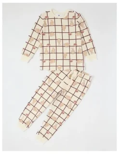 PJ Club PJ Club Cosy Knit Pyjama Bunny Pyjama in Cream