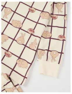 PJ Club PJ Club Cosy Knit Pyjama Bunny Pyjama in Cream