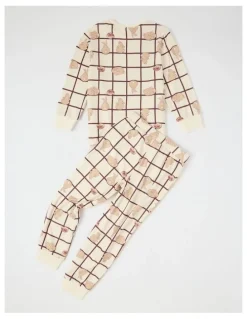 PJ Club PJ Club Cosy Knit Pyjama Bunny Pyjama in Cream