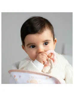 Playground Silicone Bunny Teether in Pink