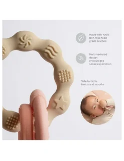 Playground Silicone Bunny Teether in Pink
