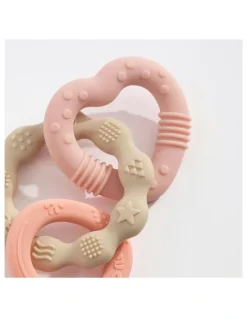 Playground Silicone Bunny Teether in Pink