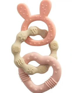 Playground Silicone Bunny Teether in Pink