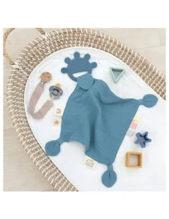 Playground Silicone Comfort Teether in Steel Blue
