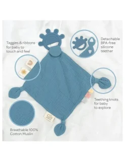 Playground Silicone Comfort Teether in Steel Blue