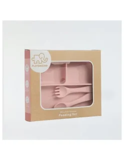 Playground Silicone Feeding Set in Light Pink