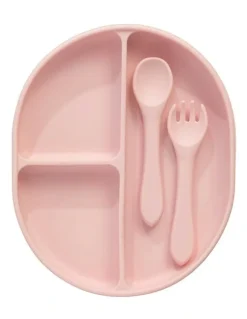 Playground Silicone Feeding Set in Light Pink