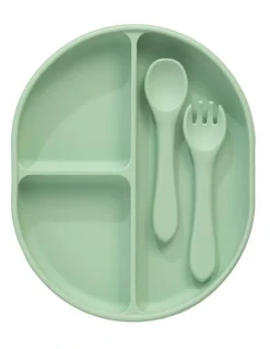 Playground Silicone Feeding Set in Light Sage