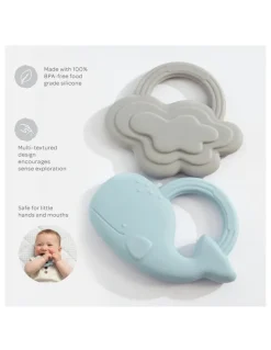 Playground Silicone Teether 2 Pack in Blue