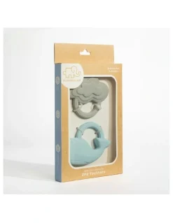 Playground Silicone Teether 2 Pack in Blue