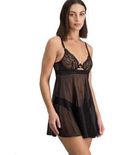 Pleasure State Ava Rose Babydoll in Black