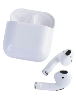 Plugd Bluetooth Rechargeable Ear Buds with Microphone in White