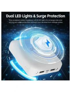 plugd Fast Charge Power Bank With 4 Built-In Cables And LED Lights 5000MAH