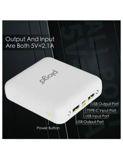 plugd Fast Charge Power Bank With 4 Built-In Cables And LED Lights 5000MAH