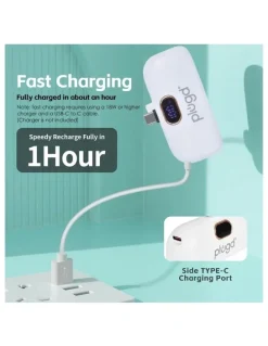 plugd Mini USB-C Fast Charge Power Bank 5000mAh 18.5W