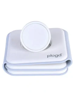 plugd Wireless Qi Fast Charging Foldable Station for Apple Mag Safe 15W in White