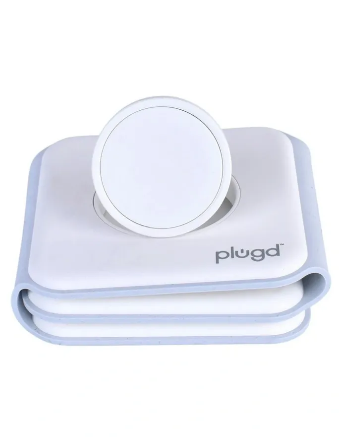 plugd Wireless Qi Fast Charging Foldable Station for Apple Mag Safe 15W in White