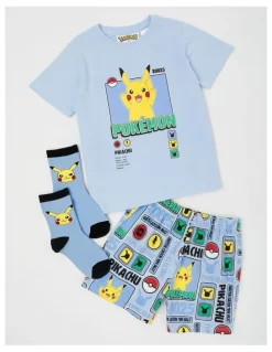Pokemon Pokemon Pikachu Pyjama With Socks in Arctic Blue