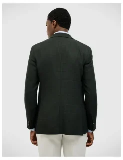 Politix Lawson Windowpane Check Blazer in Dk Khaki