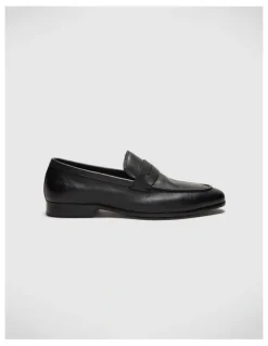 Politix Leather Penny Loafer in Black