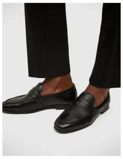 Politix Leather Penny Loafer in Black