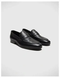 Politix Leather Penny Loafer in Black