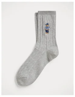 Polo Ralph Lauren Polo Bear Cable-Knit Half-Crew Socks