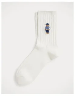 Polo Ralph Lauren Polo Bear Cable-Knit Half-Crew Socks