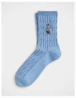 Polo Ralph Lauren Polo Bear Cable-Knit Half-Crew Socks