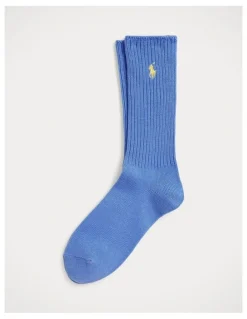 Polo Ralph Lauren Ribbed Cotton-Blend Crew Socks