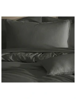 Private Collection Bamboo Linen Quilt Cover Set in in Charcoal