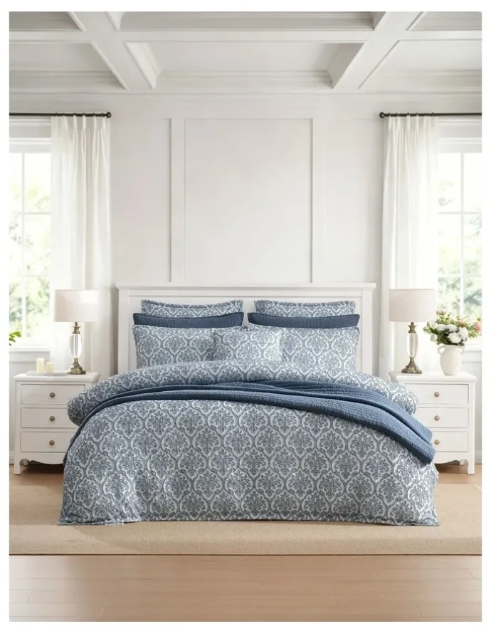 Private Collection Theodora Quilt Cover Set in Petrol