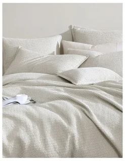 Private Collection Urban Waffle Quilt Cover Set in Stone