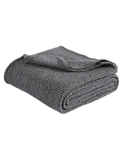 Private Collection Urban Waffle Blanket in Charcoal