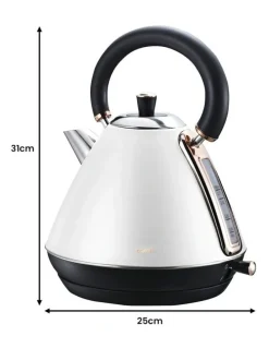 Pronti Rose Trim Collection Kettle 1.7L in White