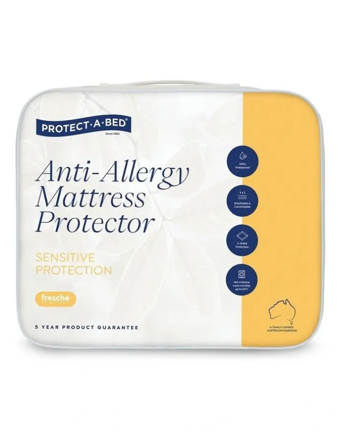 Protect-A-Bed Anti Allergy Tencel Waterproof Mattress Protector in White`