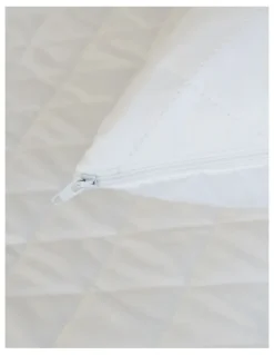 Protect-A-Bed Cotton Rich Quilted Waterproof King Pillow Protector in White